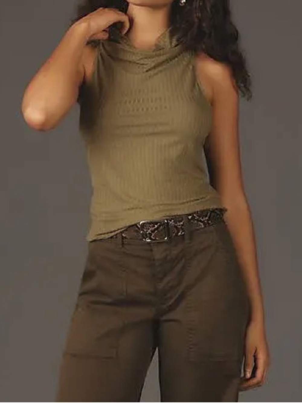 NWT Anthropologie Women’s Halter Cowl-Neck Tank Top - Picture 3 of 6